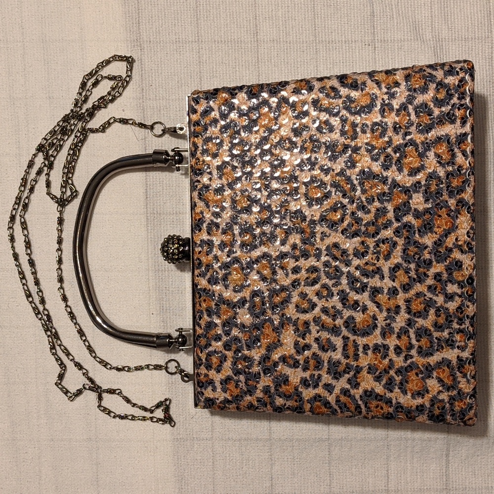 D'margeaux Leopard Print Clutch/Crossbody Bag